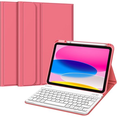Clavier pour iPad (A16) 11ème Génération 11 Pouces 2025, iPad 10ème Génération 10.9¿ 2022 - Clavier AZERTY sans Fil Bluetooth, Housse Multiposition Fonction Ranger Stylet, Rose