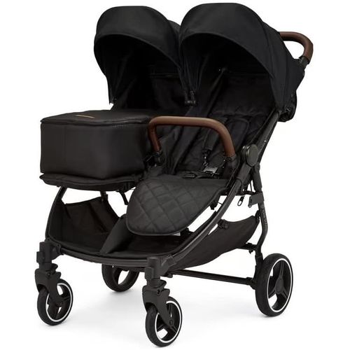 Asfasfq-Ickle Bubba Venus Prime Poussette Double ¿ Naissance À 15 Kg (Environ 3 Ans), Poussette Double Légère Et Pliable Avec Cocon Pour Nouveau-Né, 2 Chauffe-Pieds Matelassés Et Habillage Pluie (Noi