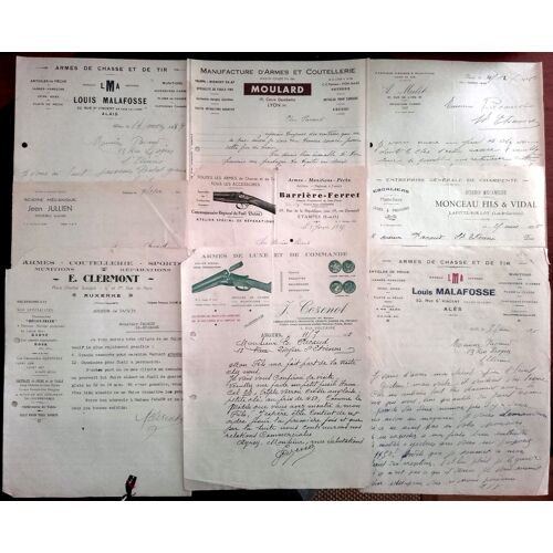 Gros Lot De 65 Lettres Et Courriers Adressés À M. Pacaud Armurier De Saint-Etienne Dans Les Années 30 (Armes De Luxe, Fusil, Canons...)