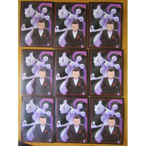 Lot De 9 Protèges Carte Pokémon À L'Effigie De : Mewtwo Et Giovanni