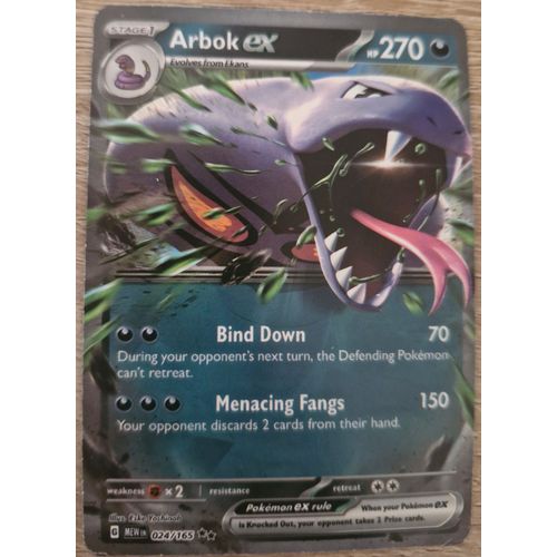 Carte Arbok Ex, Pokémon En Anglais (Shrouden Fable Scarlet & Violet)