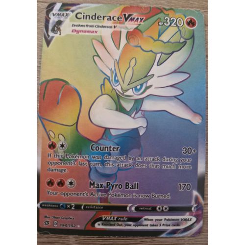 Carte Cinderace Vmax, Pokémon En Anglais (Shrouden Fable Scarlet & Violet)