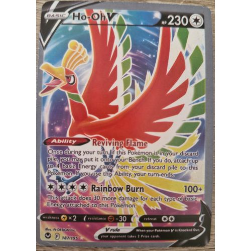 Carte Ho-Oh V, Pokémon En Anglais (Shrouden Fable Scarlet & Violet)