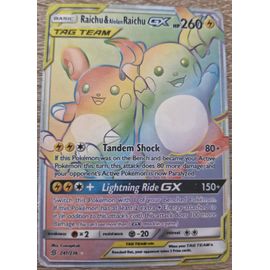 Carte Raichu & Alolan Raichu Gx, Pokémon En Anglais (Shrouden Fable Scarlet & Violet)