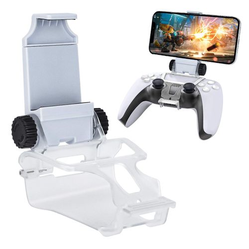 Ps5 Controller Phone Mount Clip, Support De Contrôleur Clip De Fixation Support De Téléphone Portable Pour Manette De Jeu Ps5 Dualsense-Blanc