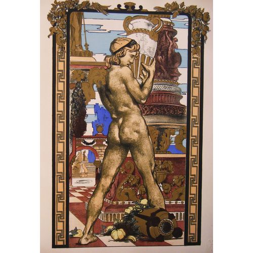 Lithographie – Desvallieres (Georges) [1861-1950]. « Porteur D'Amphore »