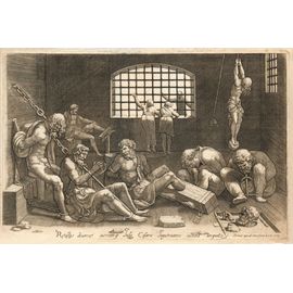 Gravure – (Losi, Carolum) Prison (Tortures Sous Jules César).