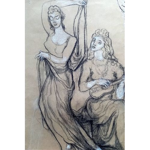 Dessin Original – Greuell (Arthur). « Terpsichore Et Erato »