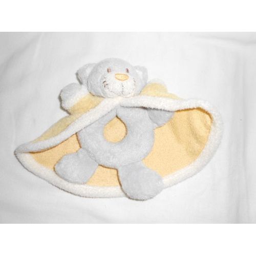 Pommette Doudou Chat Gris Jaune Cape Anneau Hochet 16 Cm Intermarche