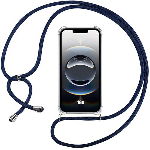 Coque pour iPhone 16e, Protection TPU Renforcé Anti-Rayures avec Cordon Bleu Marine - E.F.Connection