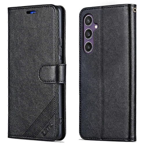 AZNS pour Samsung Galaxy S24 FE Case Anti-Scratch PU Cuir Stand Portefeuille Couverture de téléphone - Noir