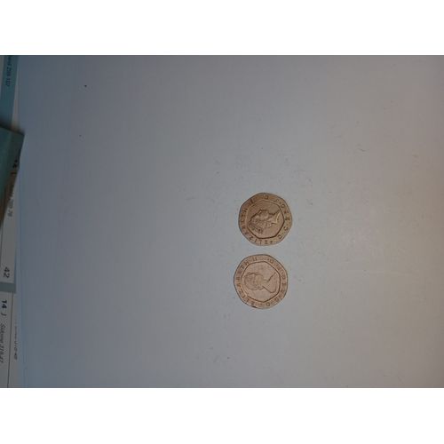 Angleterre Grande Bretagne Lot De 2 Pièce De Monnaie 20 Pence Elizabeth Ii 1982 1993