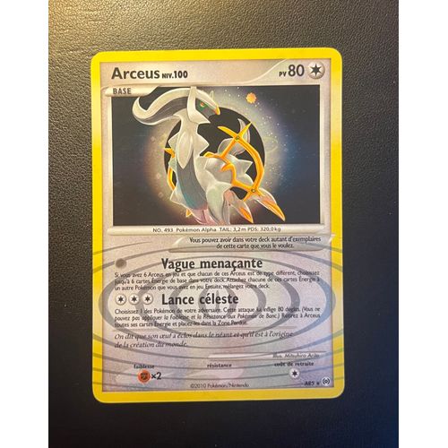Carte Pokémon Arceus Secrète - Pokémon Ar5 Platine Vainqueurs Suprêmes Fr.