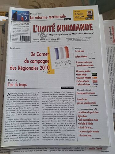 L'unité Normande 313 Février 2010 La Revue Du Mouvement Normand