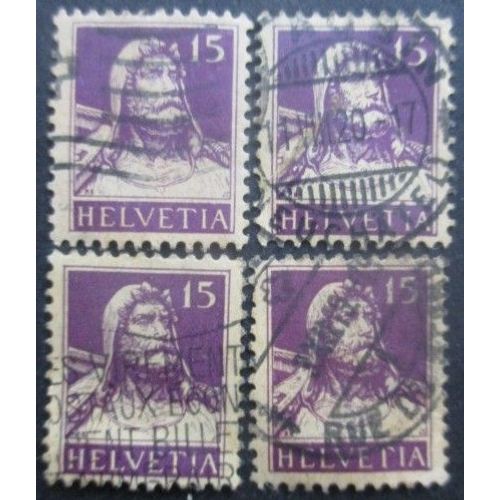 Suisse N°141 X 4 Oblitéré