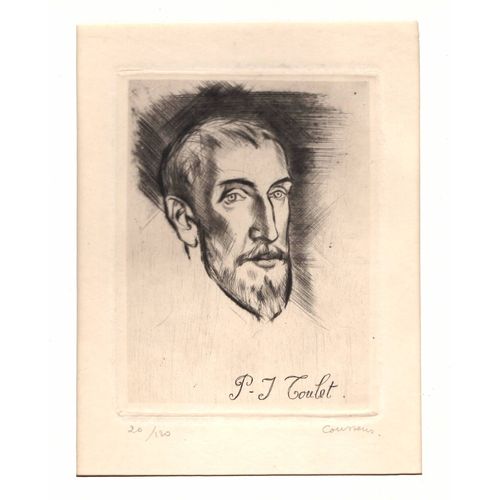 Gravure Portrait De Paul-Jean Toulet Par Coussens