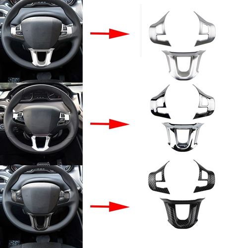 Argent Mat - Couverture Décorative Pour Volant De Voiture, Autocollant Pour Décoration, Adapté À La Peugeot Pièces/Ensemble 2008 208 308 2014 2018
