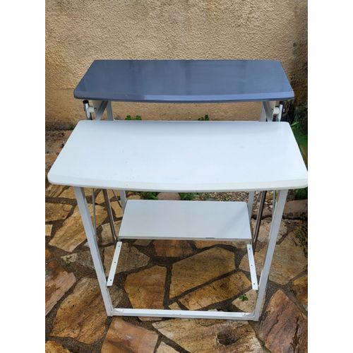 Bureau Pliant Enfant De Couleur Blanc Et Gris