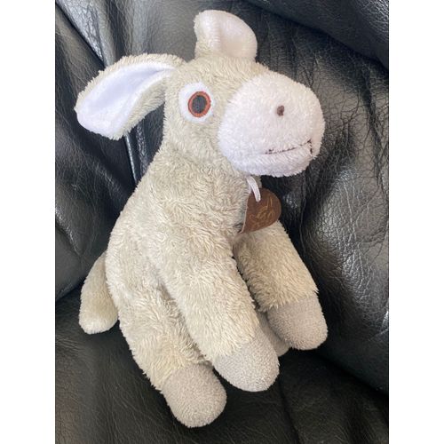 Doudou peluche l ane en culotte gris et blanc 20cm