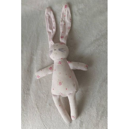 Doudou lapin rose petit bateau imprimé fleurs