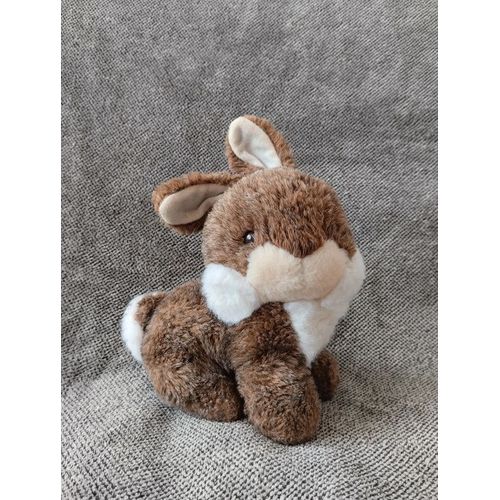 Peluche Lapin Marron Beige Blanc - Nounours - Doudou Lièvre Vintage - Lapinou Réaliste