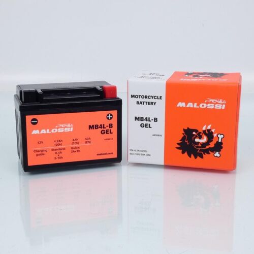 Batterie Malossi Pour Scooter Mbk 50 Booster Rocket Italie 1997 À 1998 Yb4l-B Gel / 12v 4ah Neuf