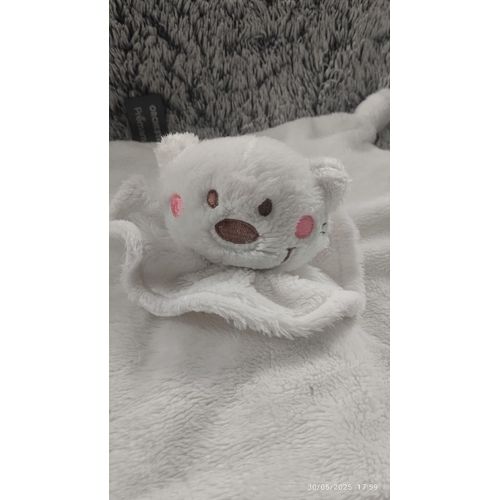 doudou ours blanc cassé collerette orchestra premaman