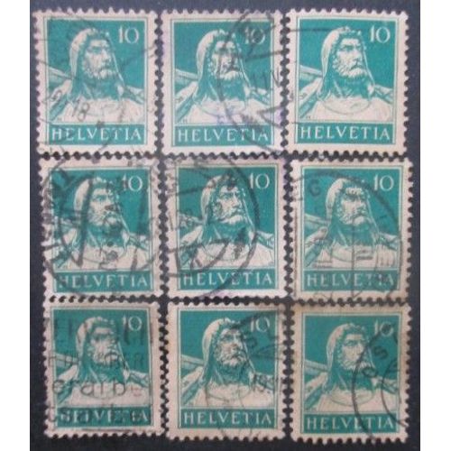 Suisse N°200 X 9 Oblitéré