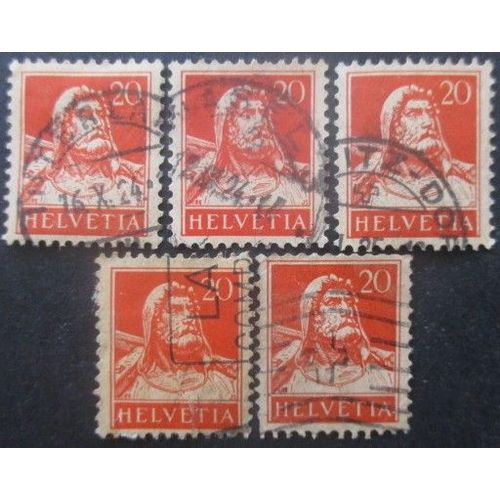 Suisse N°202 X 5 Oblitéré
