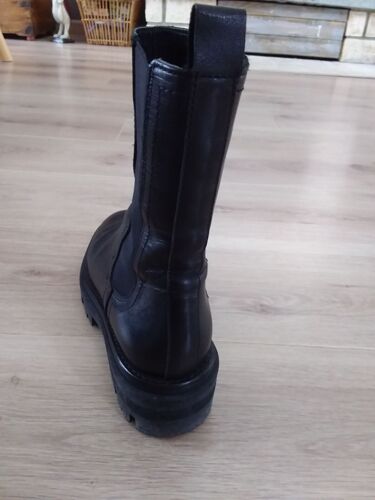 Bottines Plates Cuir Noir Alpes - 38