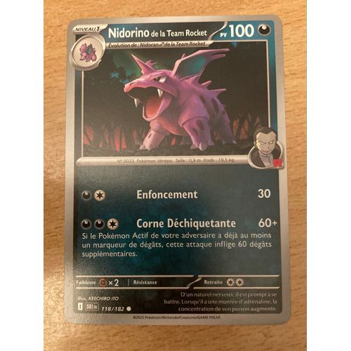 (1168) Nidorino De La Team Rocket 118/182 Pokemon 