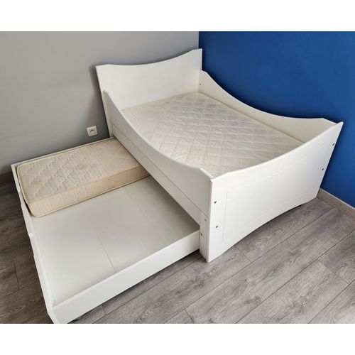 Lit Enfant Évolutif Blanc, 90x140/190 Avec Matelas