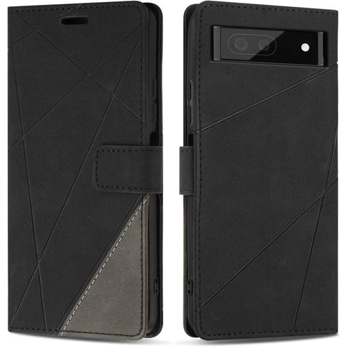 Coque Pour Google Pixel 6a, Housse En Pu Portefeuille Livre Pour Google Pixel 6a, Emplacements Cartes, Noir
