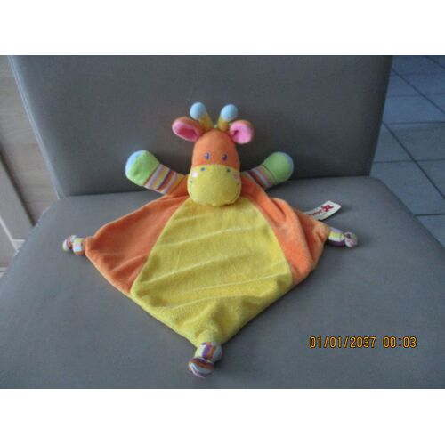 Doudou Plat Girafe/Vache Orange Et Jaune Nicotoy Simba Dickie