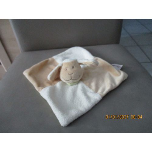 Doudou Plat Mouton Beige/Écru/Marron Bengy