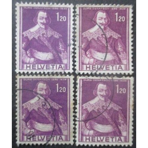 Suisse N°364 X 4 Oblitéré