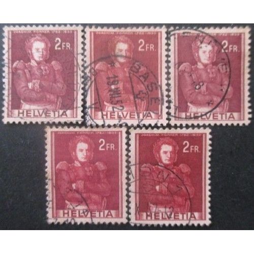 Suisse N°366 X 5 Oblitéré