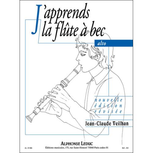 Jean-Claude Veilhan : J'apprends La Flûte À Bec Alto - Recueil Flûte Traversière 9790046258862 Al25886