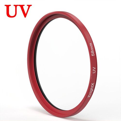 KnPackage X-Filtre UV MCUV de 49mm,52mm,55mm,58mm,62mm,67mm,72mm,77mm,Protection Lente pour Appareil Photo Nikon Sony DSLR - Type Red Frame UV-55mm