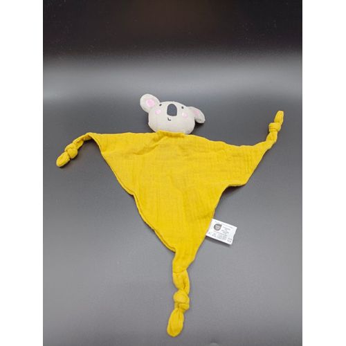 Doudou koala plat - triangle - moutarde - oeko tex