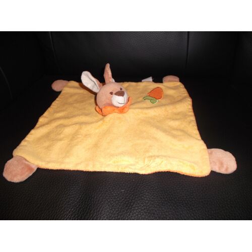 Doudou Plat Lapin Imprimé Carotte Lgri