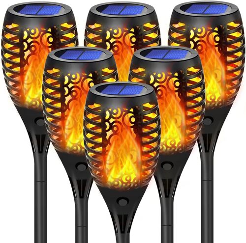 Lampe Torche Solaire, 1pack Lampe Torche Solaire Scintillante Violette Lampe Torche De Jardin Lampe Torche Solaire D'extérieur Lampe Torche Solaire Étanche Décoration De Jardin Halloween