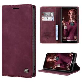 Coque Samsung A02s, Etui Samsung A02s, Étui Housse Coque Pour Samsung A02s Antichoc, Portefeuille Etui En Cuir Pu Premium Housse Pour Samsung Galaxy A02s(Vin Rouge)