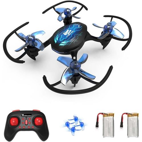 Chenquansarl-Mini Drone Pour Enfant, Hélicoptère Télécommandé Avec Maintien De L'altitude, Mode Sans Tête, Flips 3d Et 3 Vitesses Réglables, Rc Quadricoptère Avec 2 Batteries, Jouet Cadeau Pour Début-Tiny Hawk