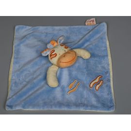 Doudou Vache Plat Bleu Jaune Orange Doukidou