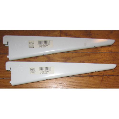 2 Consoles en U pour crémaillère double - 220mm - Blanches - Capacité de charge par paire 65 kg
