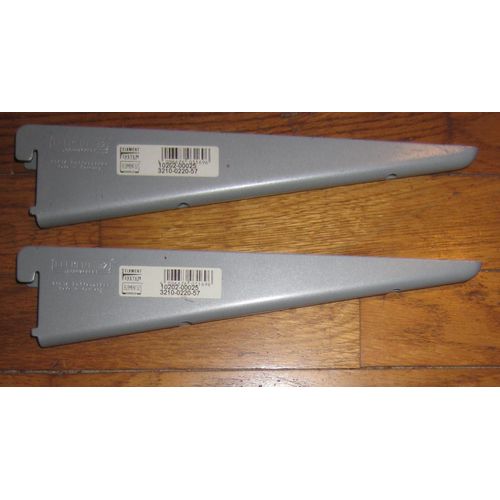 2 Consoles en U pour crémaillère double - 220mm - Gris - Capacité de charge par paire 65 kg