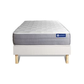 Ensemble Matelas Actiflex Dream Ressorts Ensaches Et Memoire De Forme 120x190 Cm 5zones De Confort + Sommier Kit Blanc