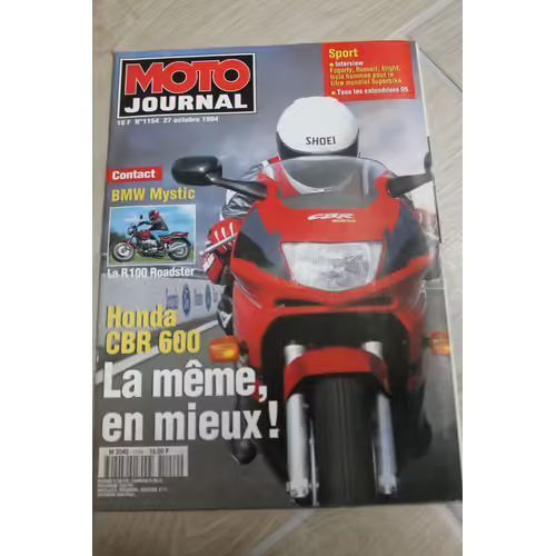 Moto Journal 1154 De 1994 Honda Cbr600,Bmw R100r Mystic,Augier,Yamaha 125 At1,Fogarty,Russell,Slight