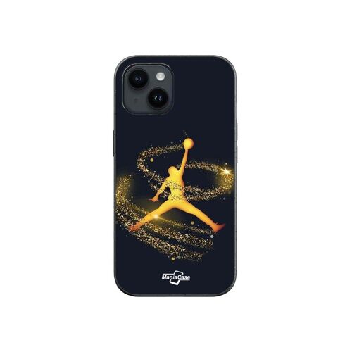 Coque Iphone 14 Jordan Logo Poudre Filante Dorée